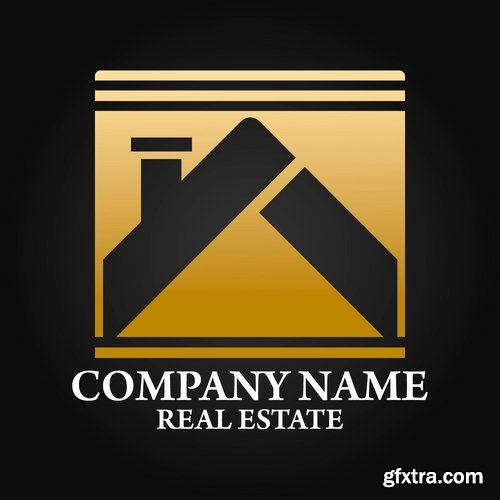 Collection logo house building corporation icon web design element site 6-25 EPS