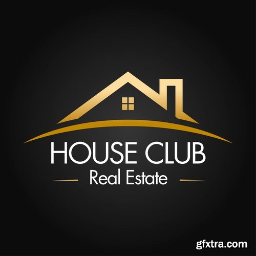 Collection logo house building corporation icon web design element site 6-25 EPS