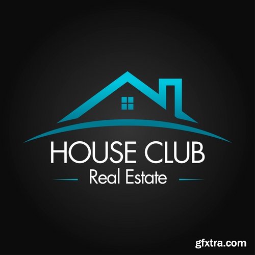 Collection logo house building corporation icon web design element site 6-25 EPS