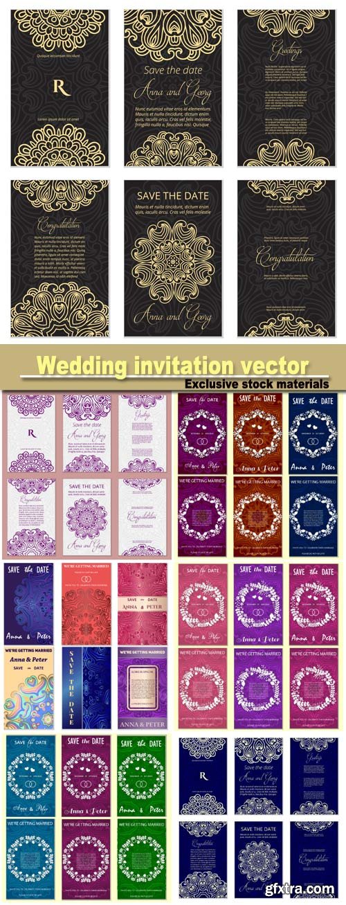 Wedding invitation vector template