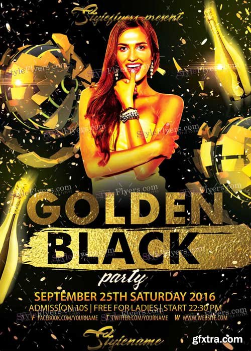 Golden Black V1 PSD Flyer Template