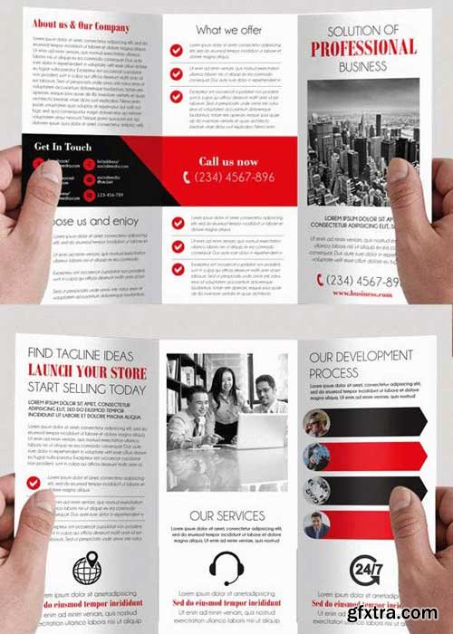 Simple V4 Tri-Fold PSD Brochure Template