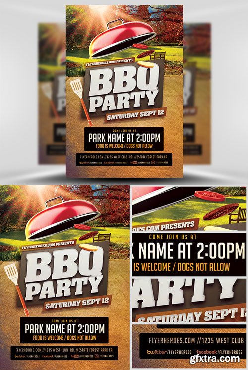 BBQ Party Flyer Template V3