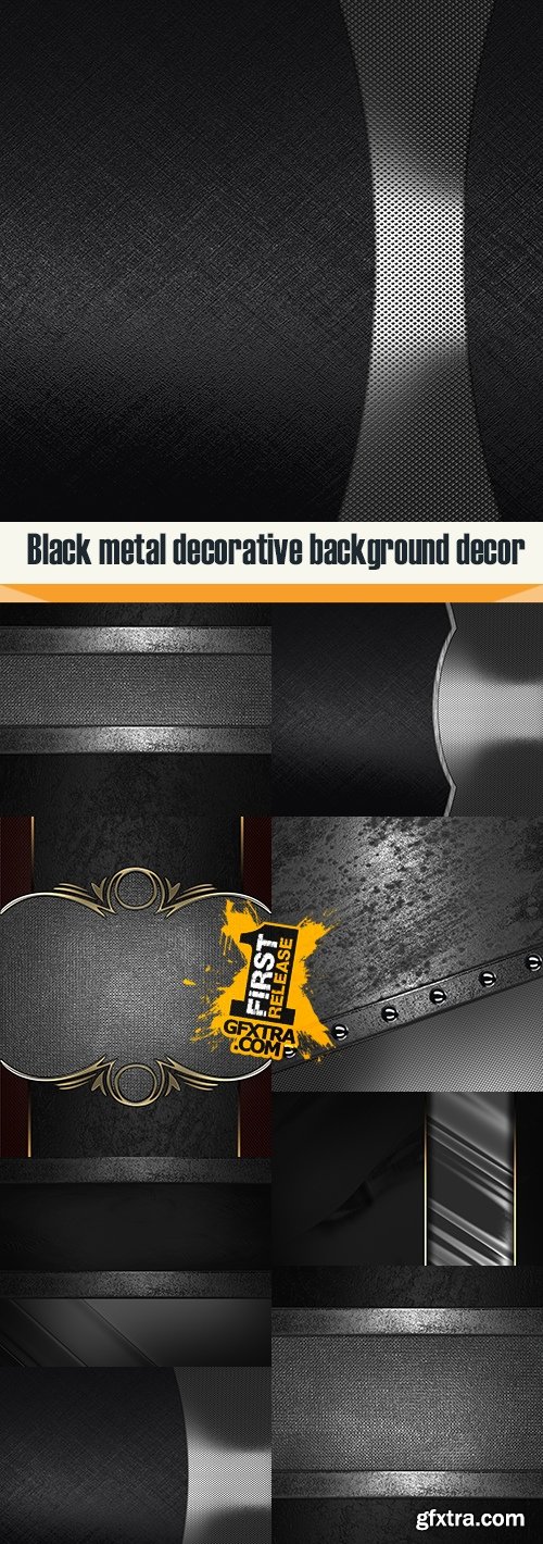 Black metal decorative background decor