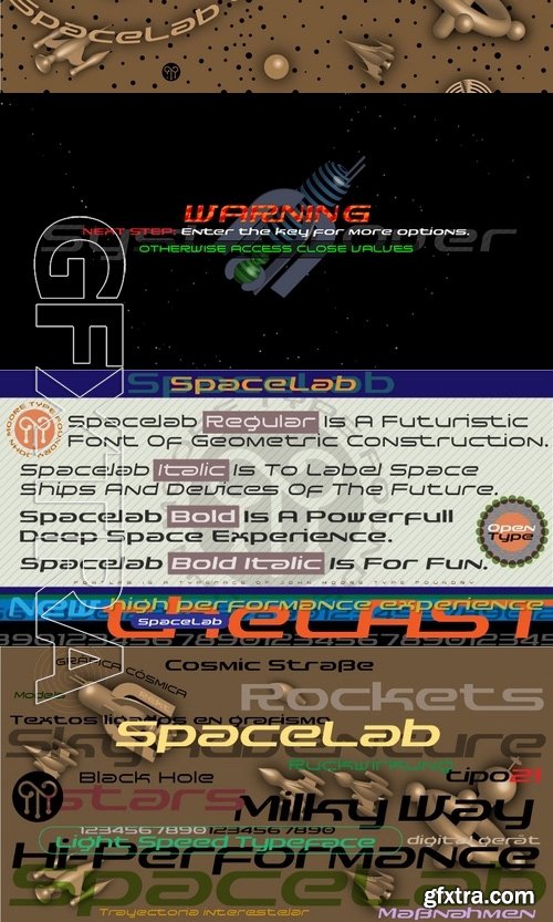 Spacelab - 4 fonts: $50.00