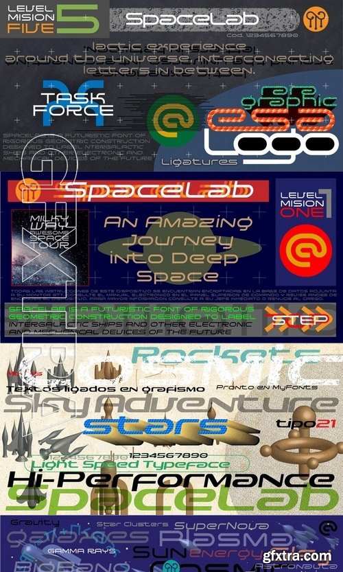 Spacelab - 4 fonts: $50.00