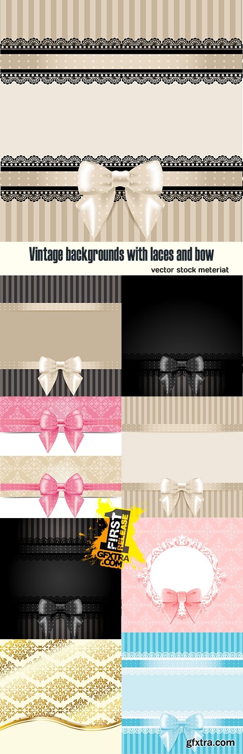 Vintage backgrounds with laces and bow