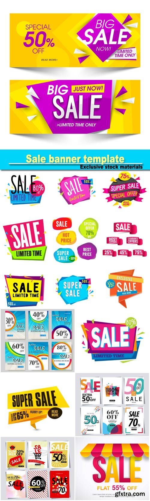 Sale banner template, sale sticker or label