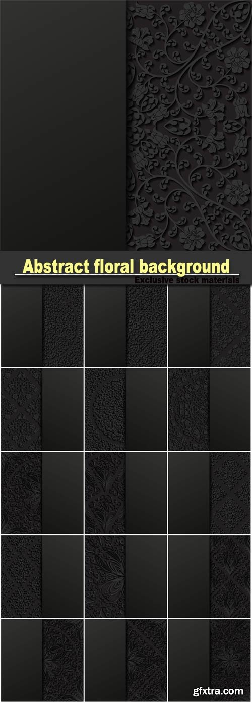 Abstract floral background, black backgrounds with patterns