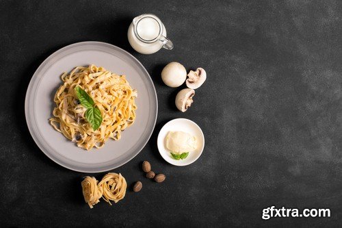 Pasta with mushrooms - 5 UHQ JPEG