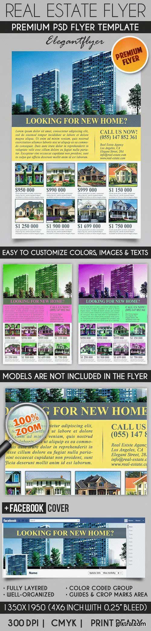 Real Estate – Flyer PSD Template + Facebook Cover