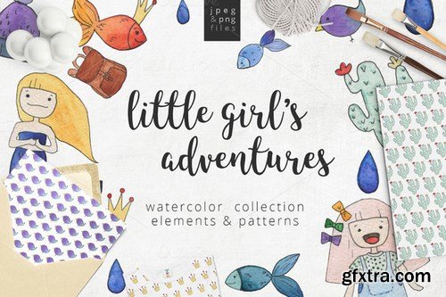 CM - Little girl's adventure | watercolor 850316