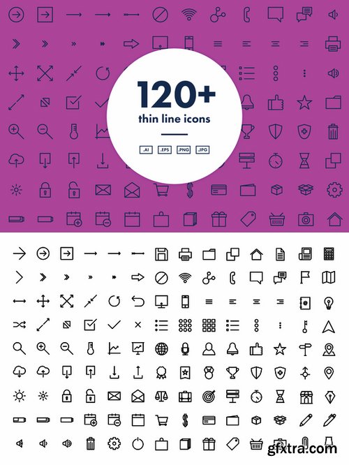 CM - 120+ Thin Line Icons 869879