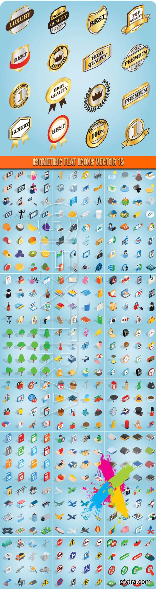 Isometric flat icons vector 15