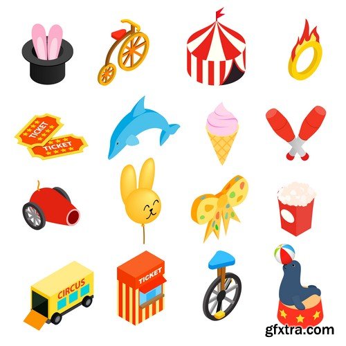 Circus icons - 5 EPS