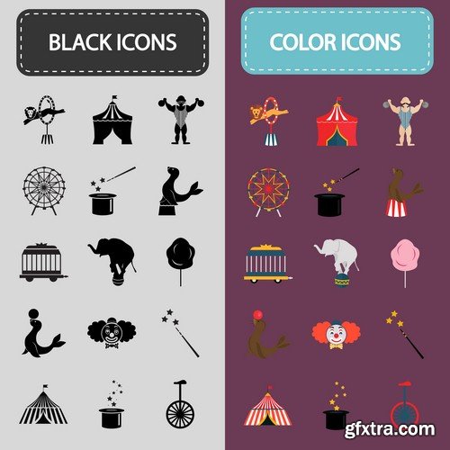 Circus icons - 5 EPS