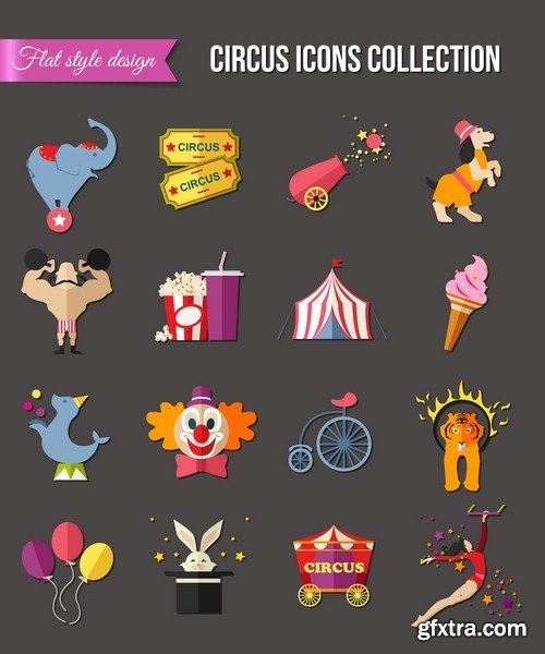 Circus icons - 5 EPS