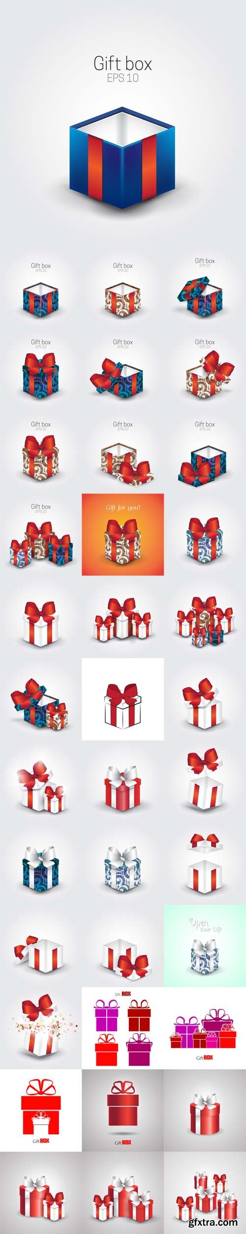 Vector Set - Gift Boxes with a Bow 2