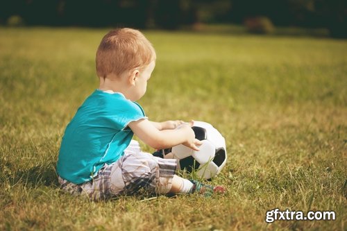 Collection of child adolescent children playing football ball soccer field 25 HQ Jpeg