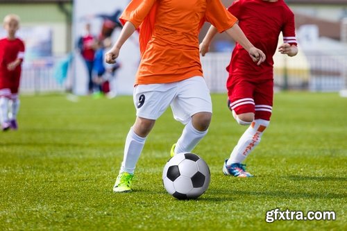 Collection of child adolescent children playing football ball soccer field 25 HQ Jpeg