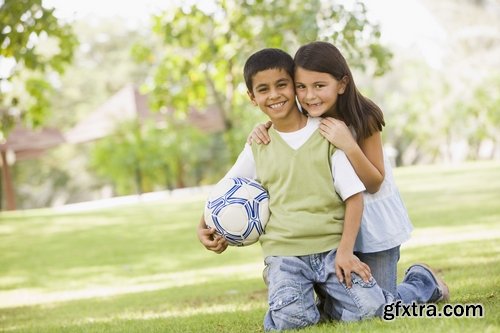 Collection of child adolescent children playing football ball soccer field 25 HQ Jpeg