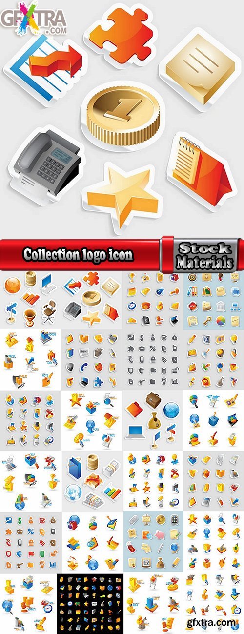 Collection logo icon web design element site 6-25 EPS