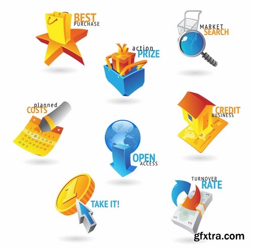 Collection logo icon web design element site 6-25 EPS