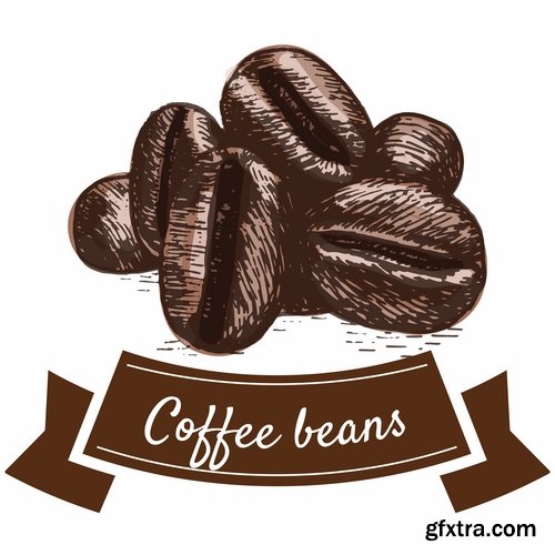 Collection of meat chocolate coffee drink cocktail drawn vector illustration picture 25 EPS