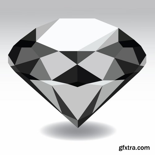 Collection diamond crystal diamond gem a vector Image 25 EPS