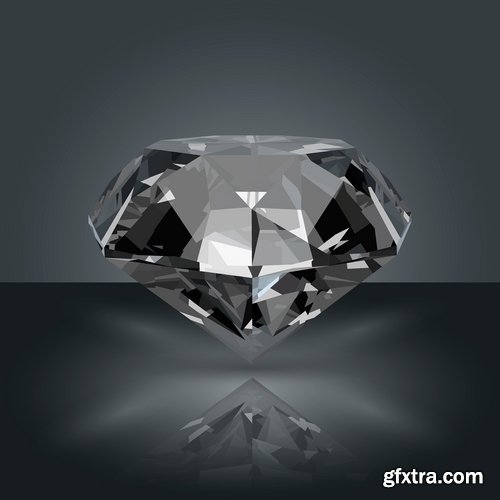 Collection diamond crystal diamond gem a vector Image 25 EPS