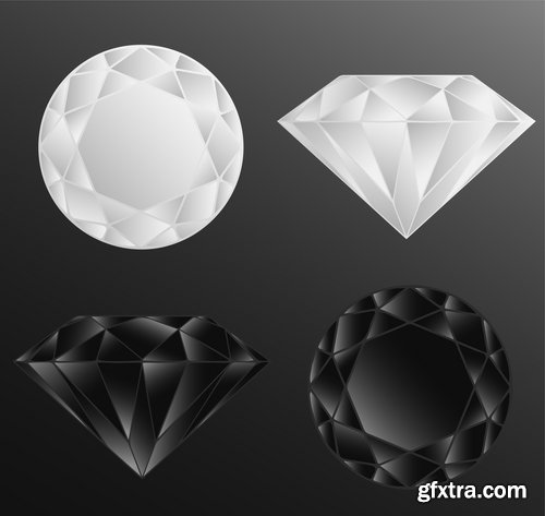 Collection diamond crystal diamond gem a vector Image 25 EPS