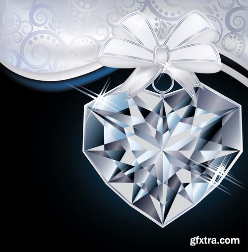 Collection diamond crystal diamond gem a vector Image 25 EPS