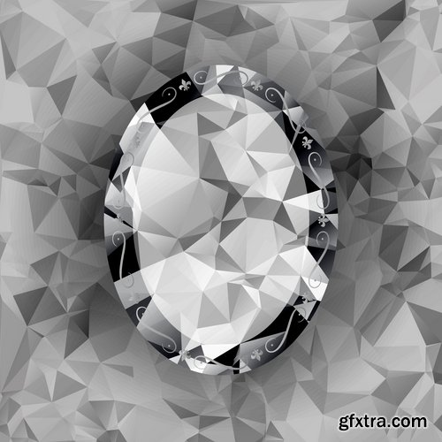 Collection diamond crystal diamond gem a vector Image 25 EPS