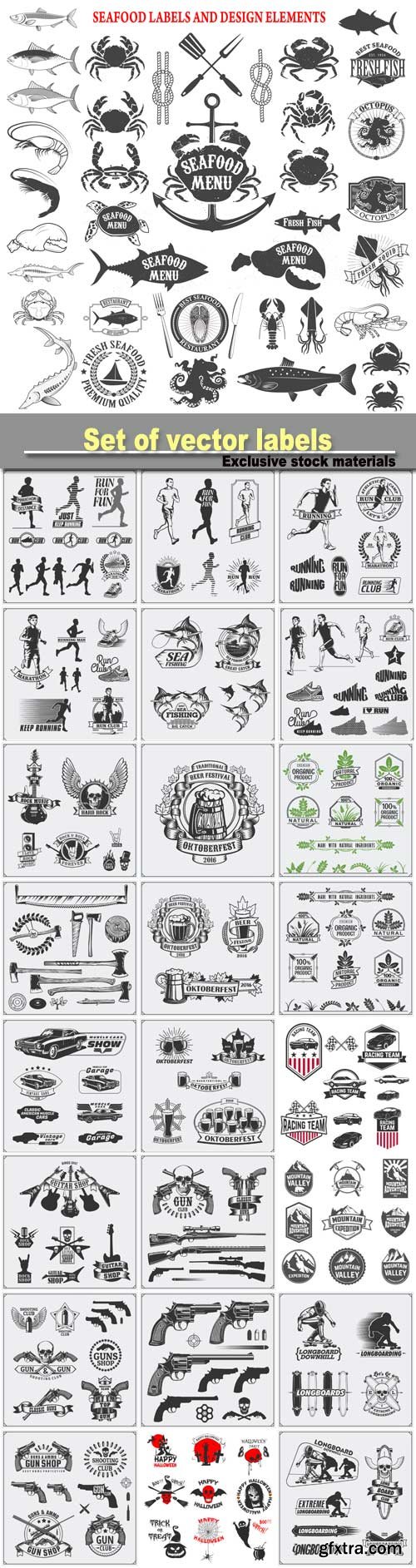 Set of vector labels, badges and design elements