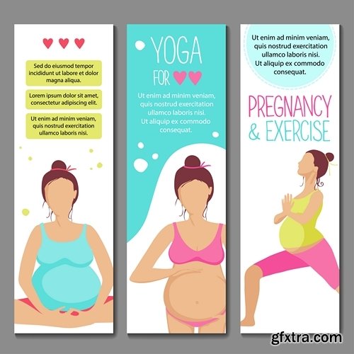 Template of Banner for advertising pregnant yoga