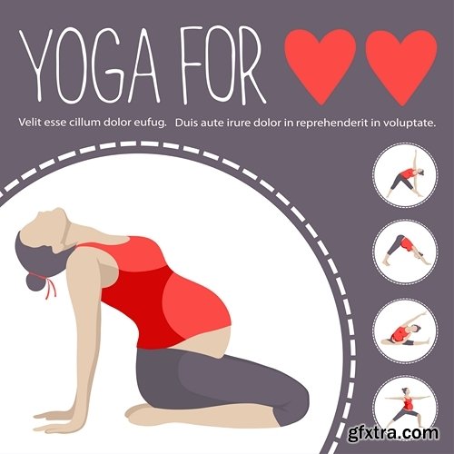 Template of Banner for advertising pregnant yoga