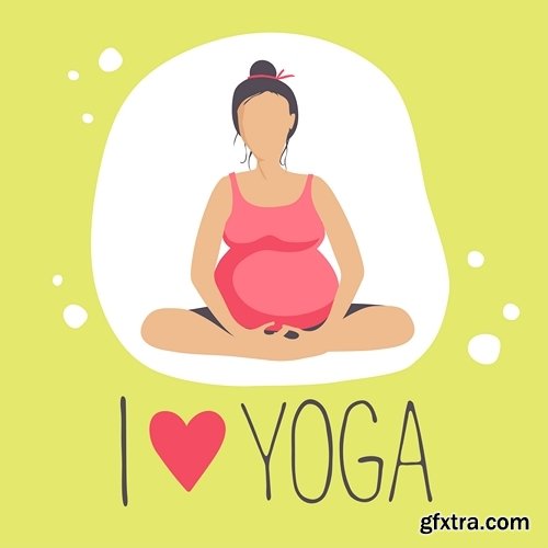 Template of Banner for advertising pregnant yoga