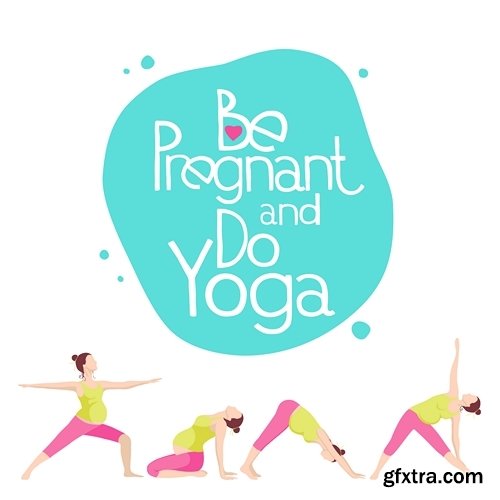 Template of Banner for advertising pregnant yoga