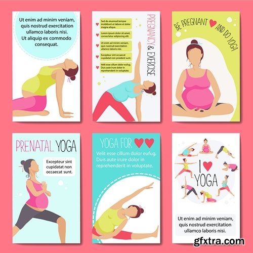 Template of Banner for advertising pregnant yoga