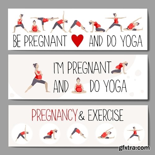 Template of Banner for advertising pregnant yoga