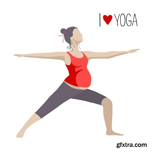 Template of Banner for advertising pregnant yoga