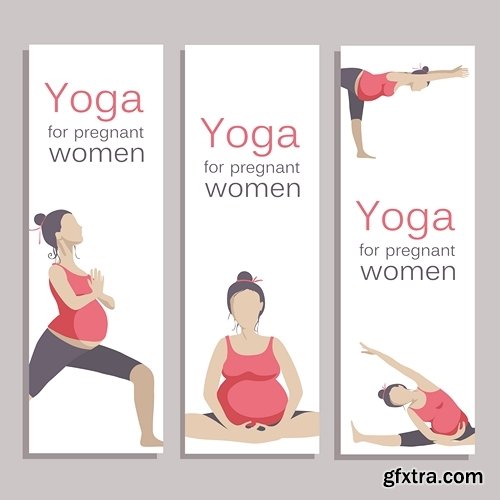 Template of Banner for advertising pregnant yoga