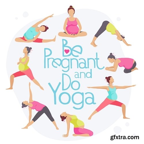 Template of Banner for advertising pregnant yoga