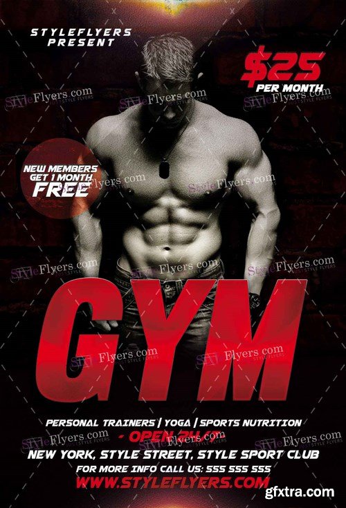 GYM PSD Flyer Template + Facebook Cover