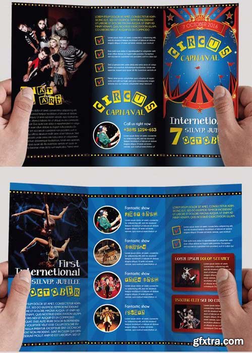 Circus PSD V3 Tri-Fold PSD Brochure Template