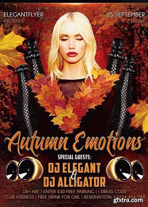 Autumn Emotions Flyer PSD V2 Template + Facebook Cover