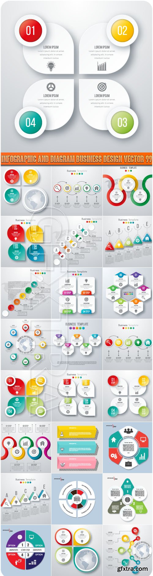 Infographic and diagram business design vector 99