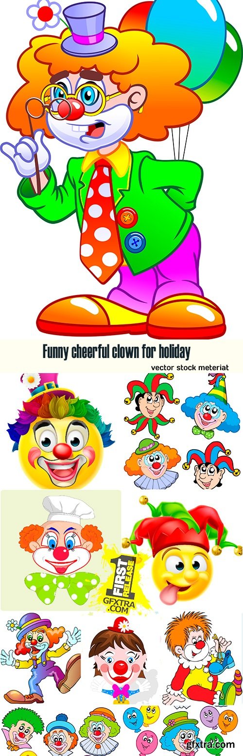 Funny cheerful clown for holiday