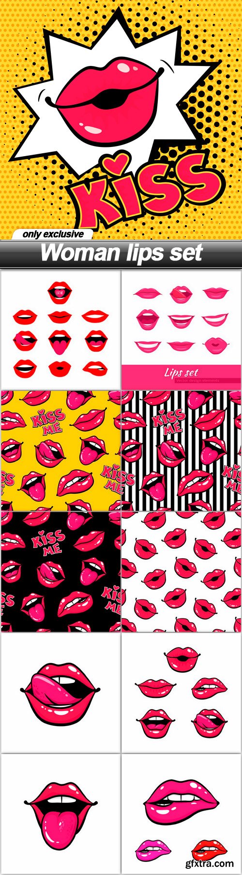 Woman lips set - 11 EPS