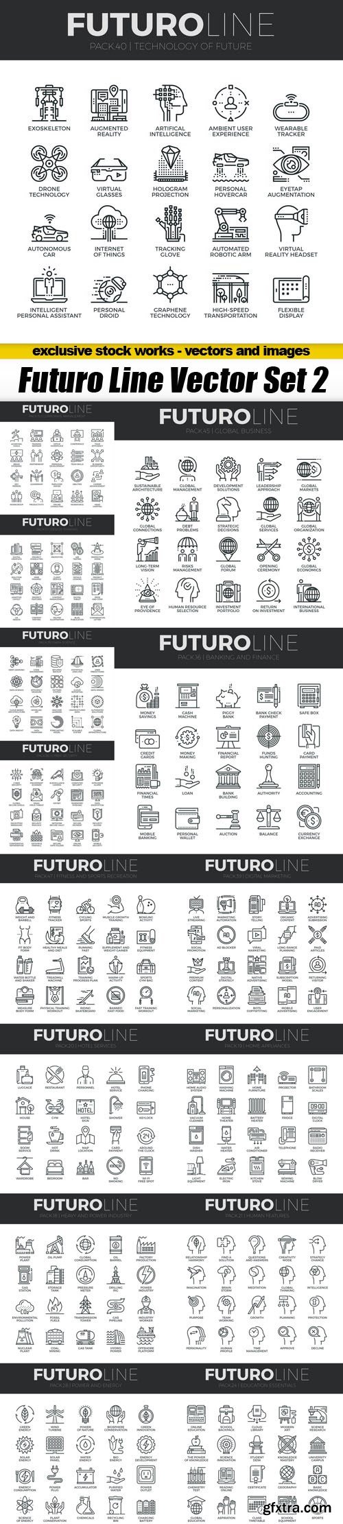 Futuro Line Vector Set 2 - 15xEPS